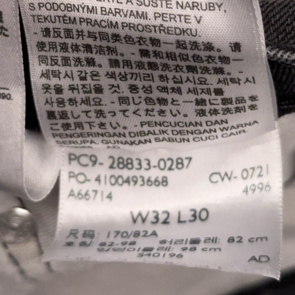 Levi's 512 Slim Taper Jeans Men's 30x28 Black Denim Stretch Faded Dark Wash - Picture 8 of 11